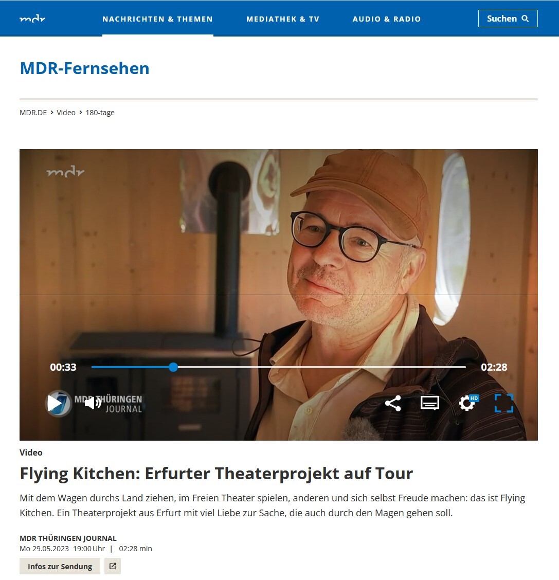 MDR: Flying Kitchen: Erfurter Theaterprojekt auf Tour