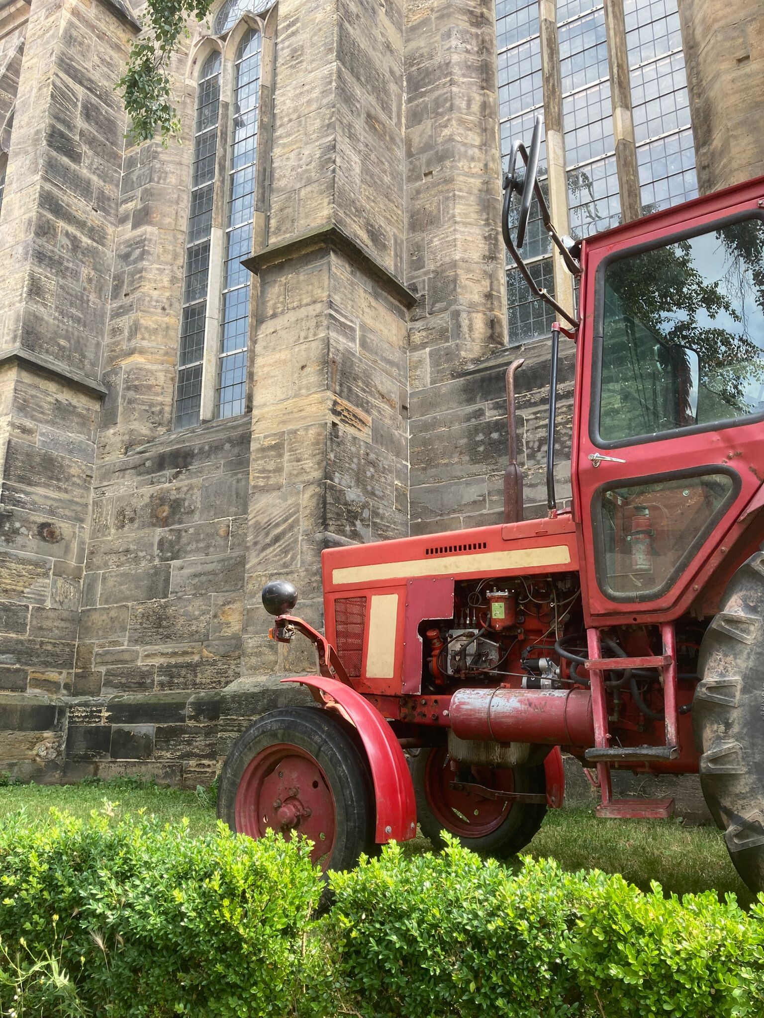 Traktor vor Predigerkirche, Bild: wb